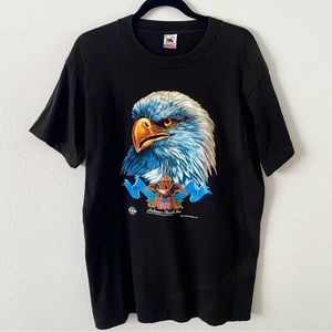 Vintage Anheuser Busch bald Eagle beer 90s T-shirt men tee shirt black graphic